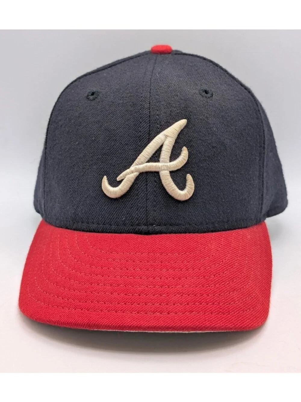 Vintage Atlanta Braves New Era Fitted Hat Size 7 1/4 100% Wool Made In USA MLB